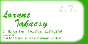 lorant takacsy business card